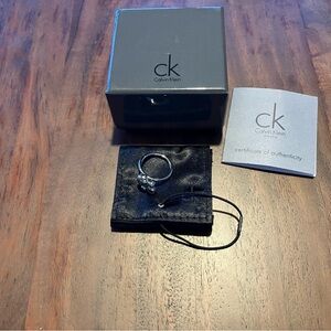 Calvin Klein Silver Multi-Bead Ring with Box